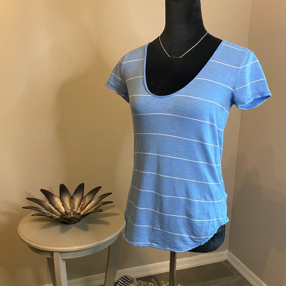 Blue and White Striped T-Shirt
